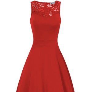 A-Line Red Lace Dress Brand New, Perfect for Christmas Parties